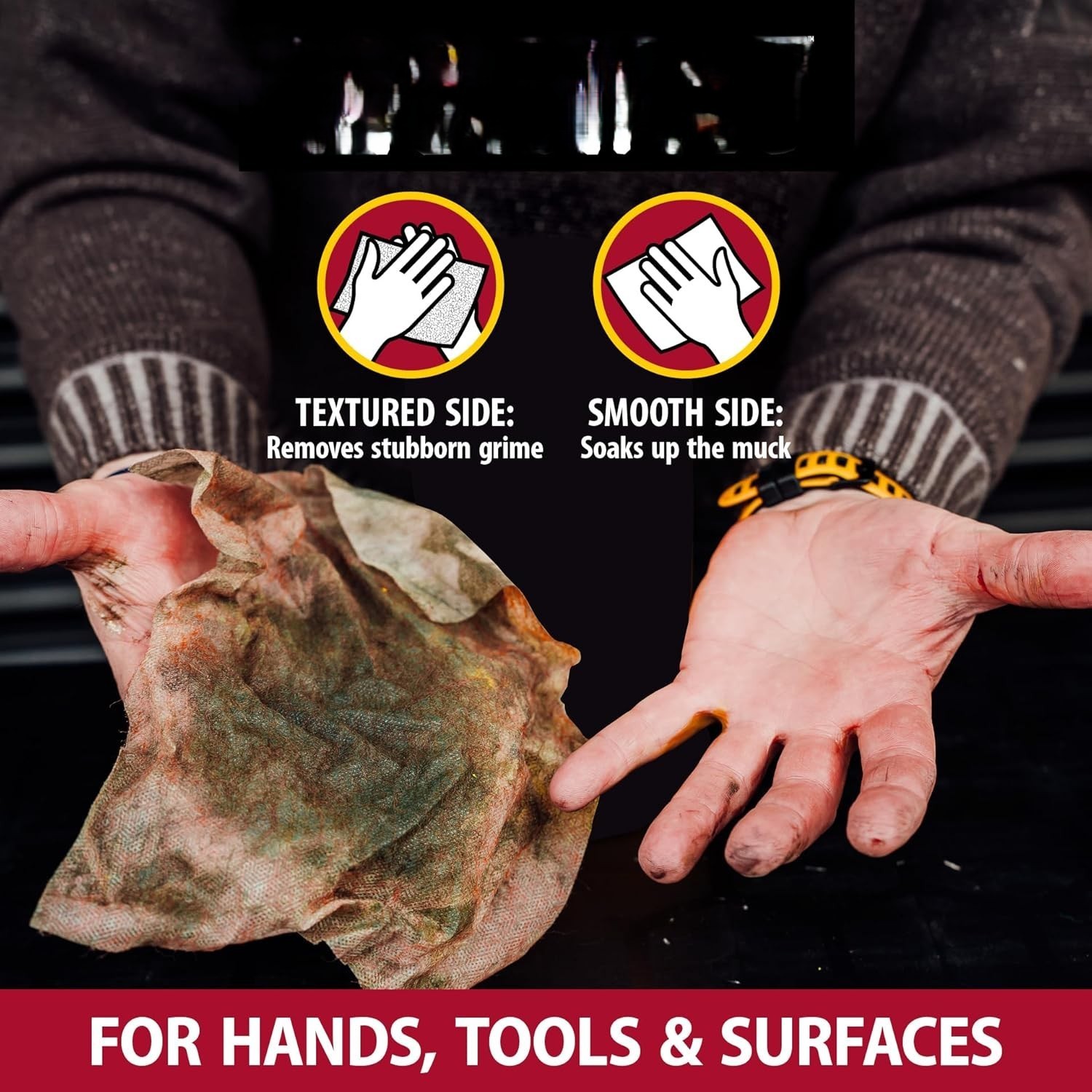 NEW Heavy Duty Industrial Hand Cleaning Wipes Scrubbing Degreaser 240 Count