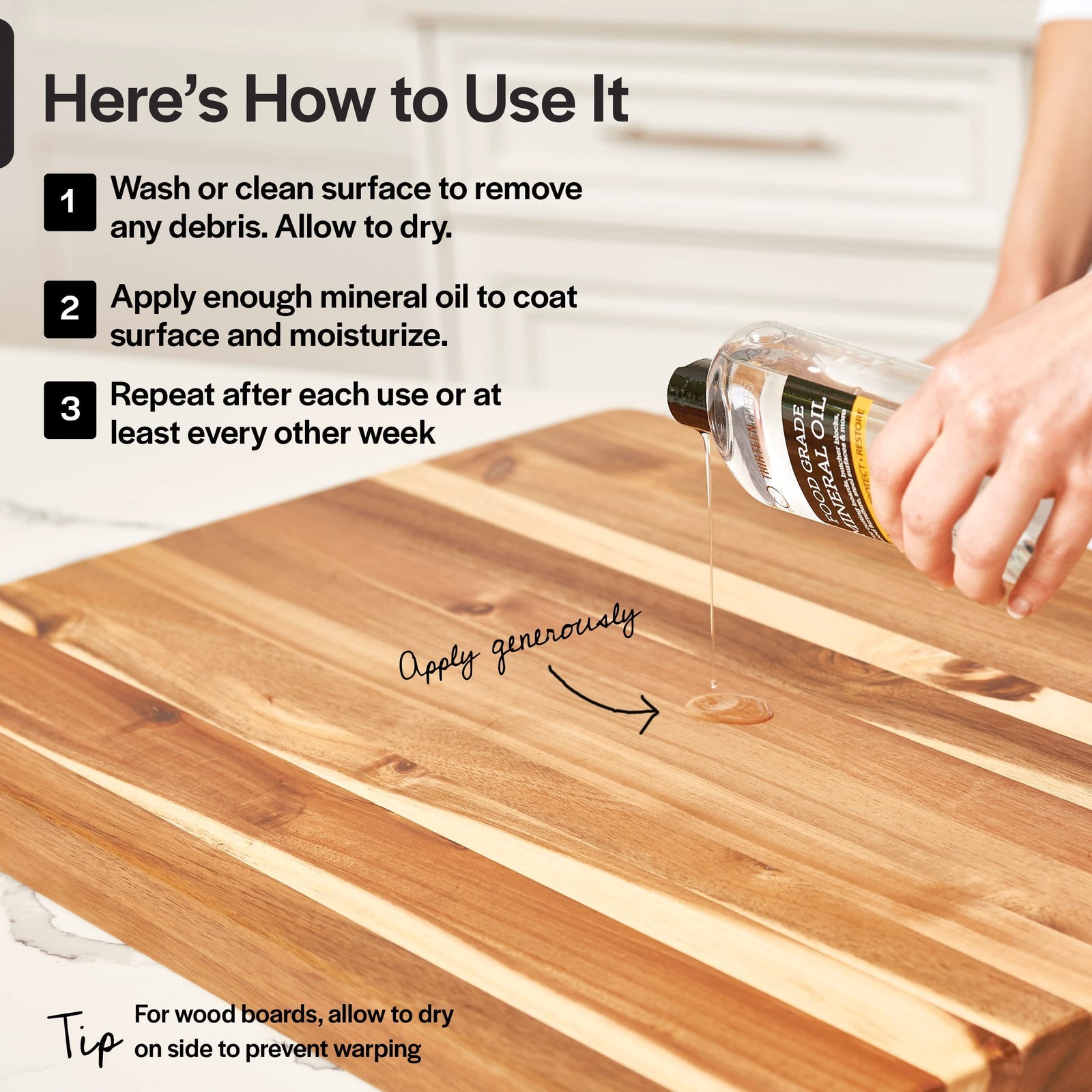 Mineral Oil 8 oz Food Grade Conditioner for Wood Cutting Board, Countertop &…