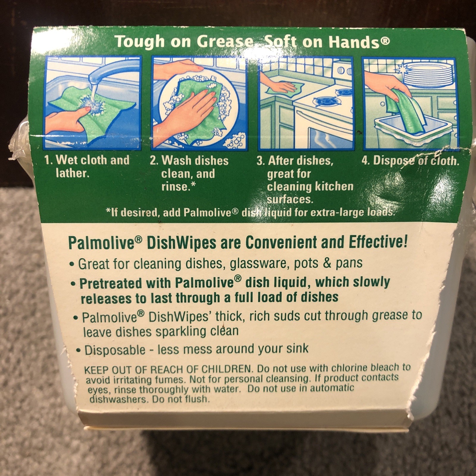 X2 Palmolive Dish Wipes Original Scent Pretreated Disposable Cloths 20 Count