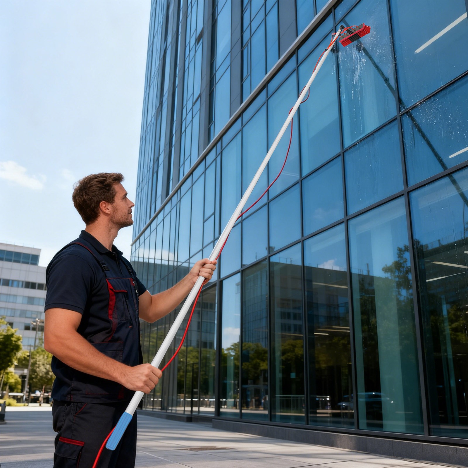 Cleanbrush & Pole Cleaning Kit For Solar Panel Outdoor Window Cleaning Pole Kit