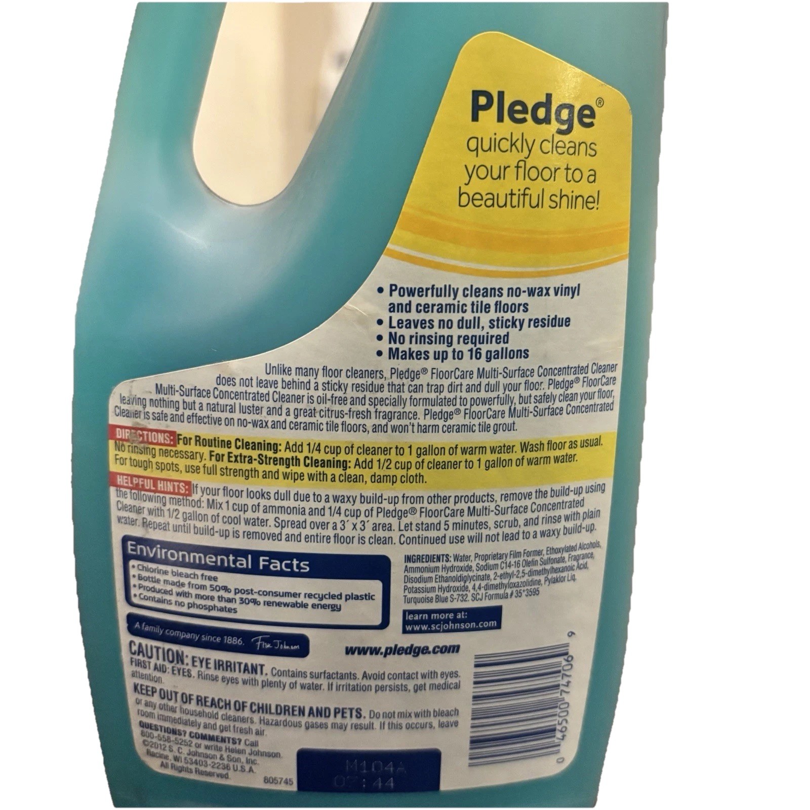 Pledge FloorCare Multi Surface Cleaner Fresh Scent 32oz Discontinued NEW