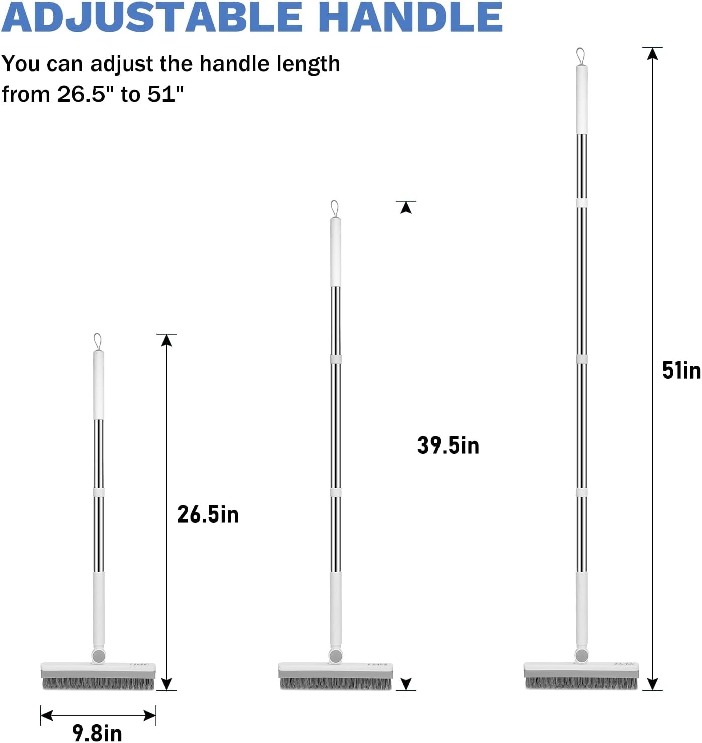 Grout Cleaner Brush Long Handle V Shaped Floor Scrub Brush Tile Crevice Cleaner