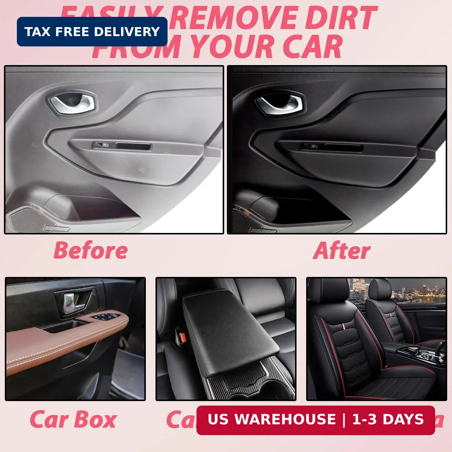 Car Interior Cleaner Set 2Pcs Detailer Spray Deep Cleaner set