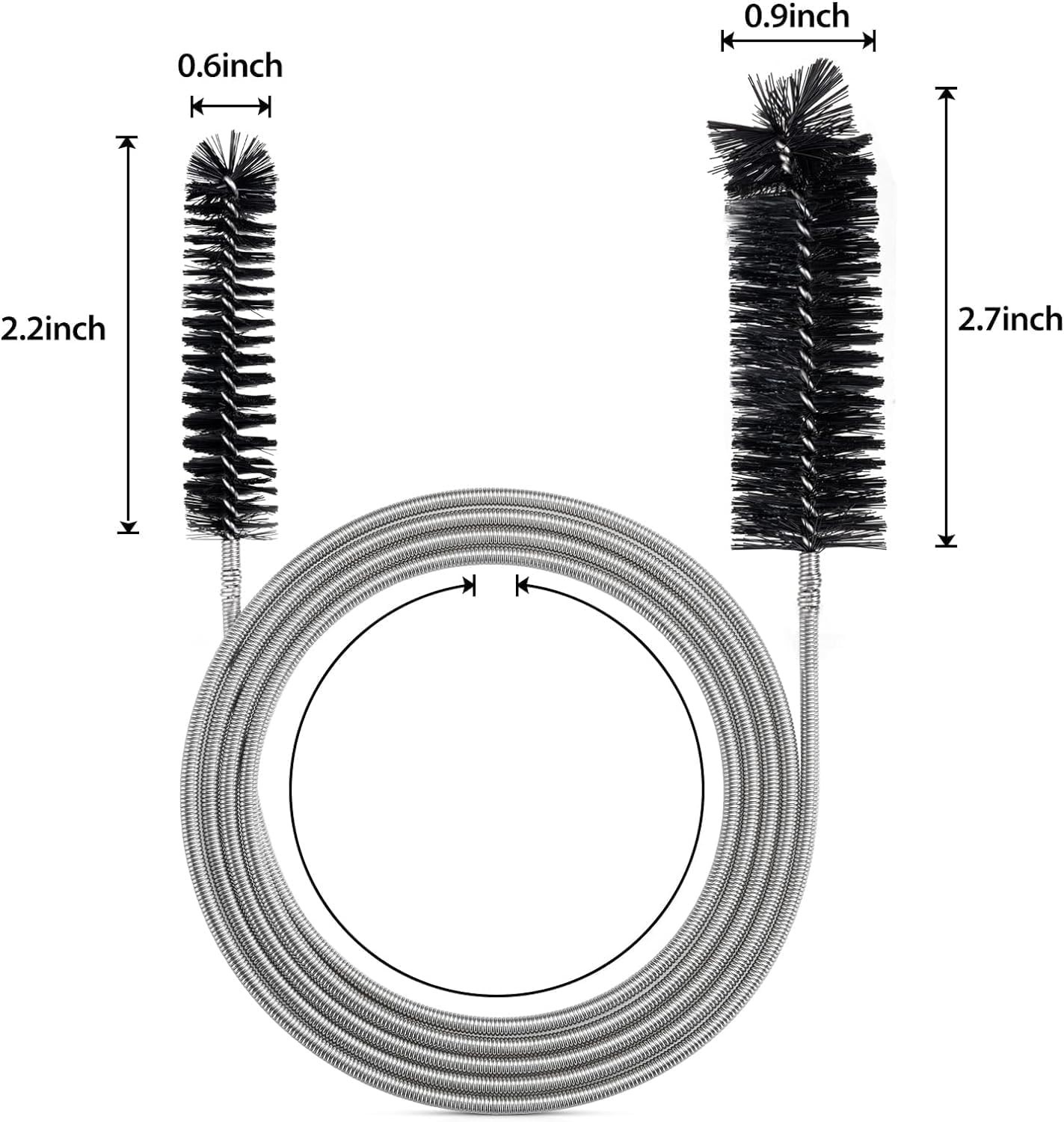 67-Inch Flexible Drain Cleaning Brush with Dual Heads for Efficient Maintenance