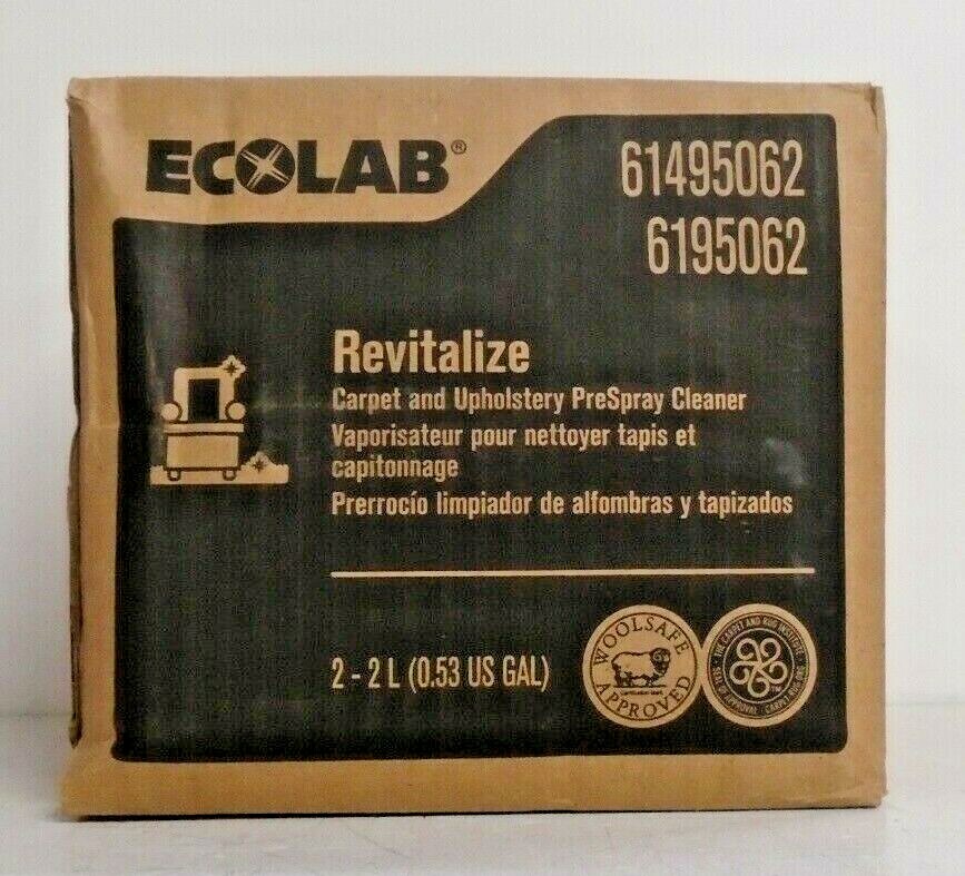 NEW Ecolab 6195062 Revitalize Carpet & Upholstery PreSpray Cleaner | 2L 2-Pack