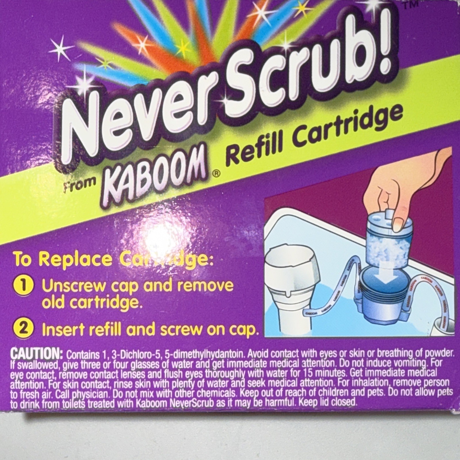 Kaboom Never Scrub Refill DISCONTINUED 2005 Drop In 1.65 oz NEW LOT OF 3