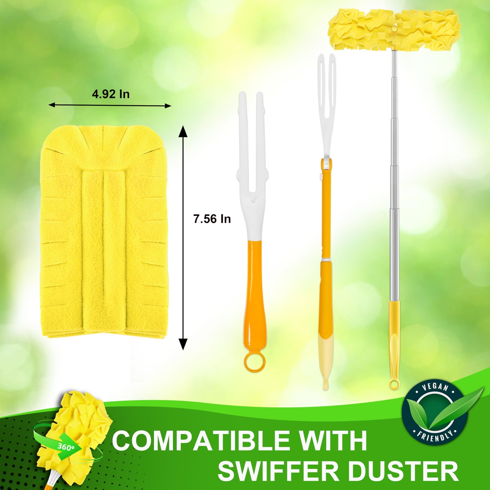 Reusable Duster Refill Compitable with Swiffer – Washable Heavy Duty Dusters