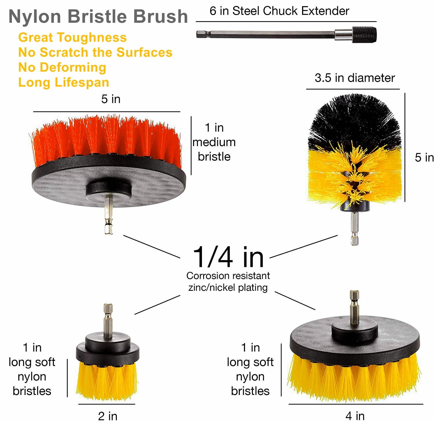 14PCS Drill Brush Attachment Set Power Scrubber Scrub Polishing Buffing Pads Kit