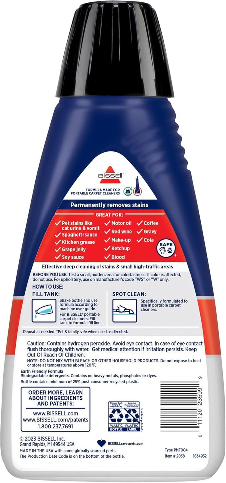 Bissell Professional Spot and Stain + Oxy Portable Machine Formula, 32 oz, Singl