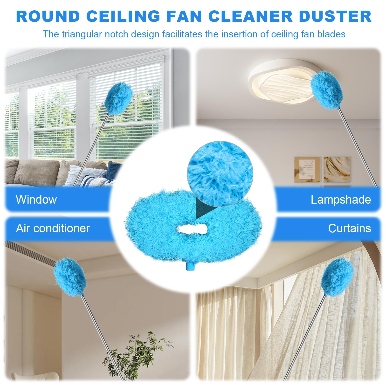 Ceiling Fan Cleaner Duster – Adjustable Duster with Extension Pole,Dusters fo…