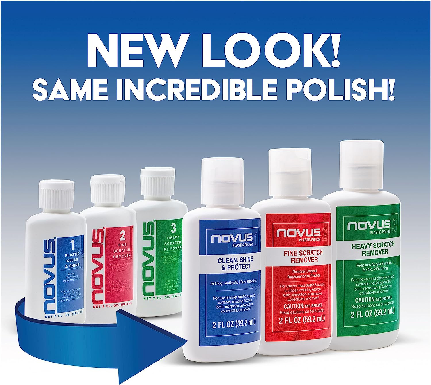 NOVUS PK1-2 Plastic Clean and Shine, Fine Scratch Remover and Heavy-Scratch Remo