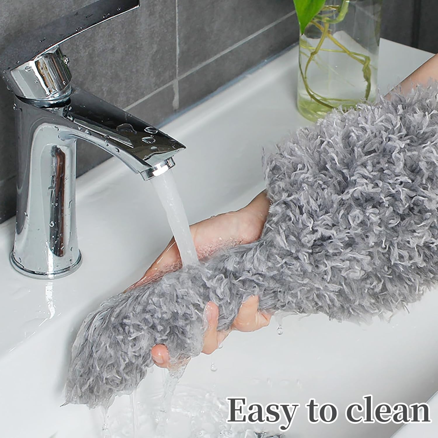 3-in-1 Duster with Extension Pole – Long Reach Cobweb & Microfiber Cleaning Tool