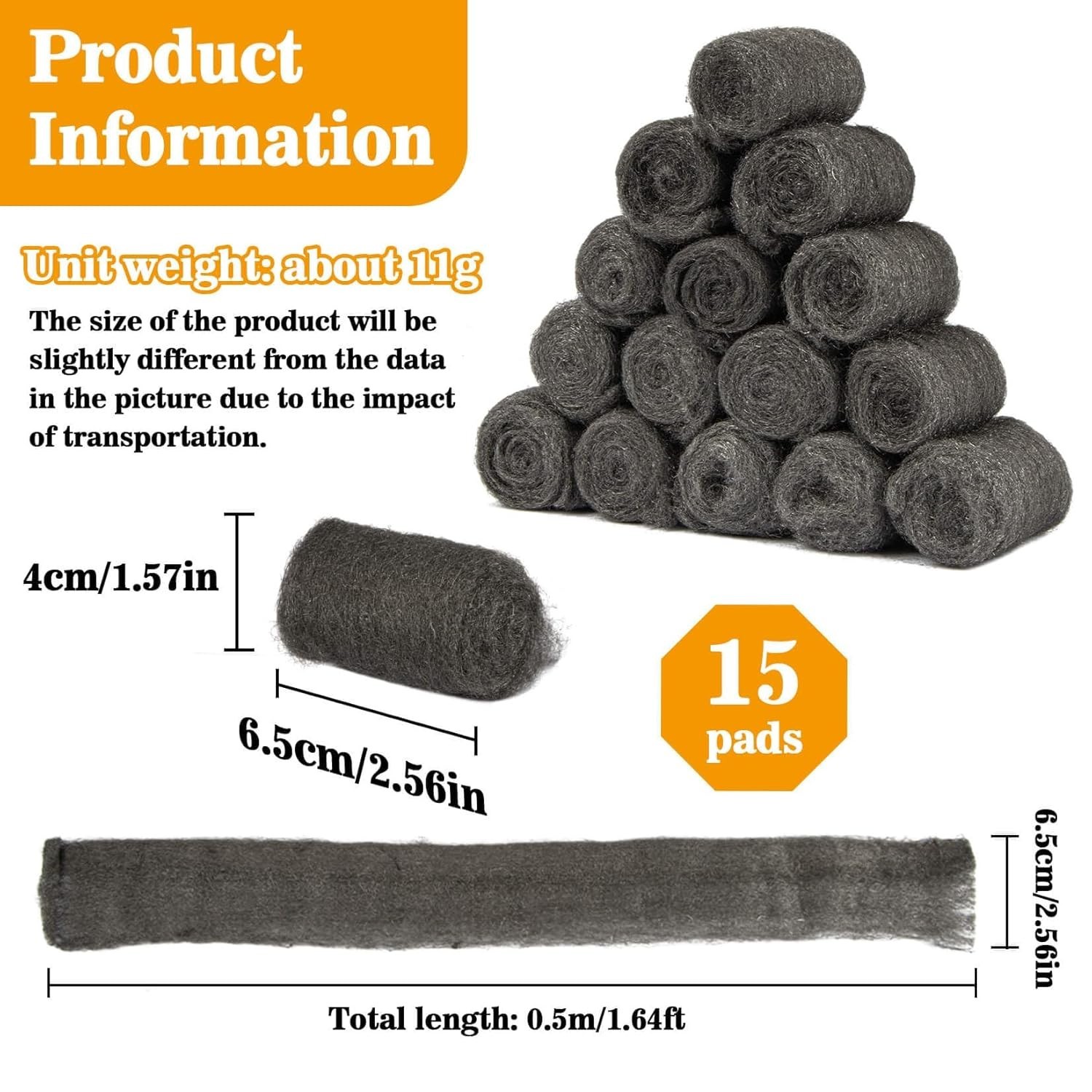 High-Quality Steel Wool Pads 0000 (15 Count) for Flawless Polishing & Filling