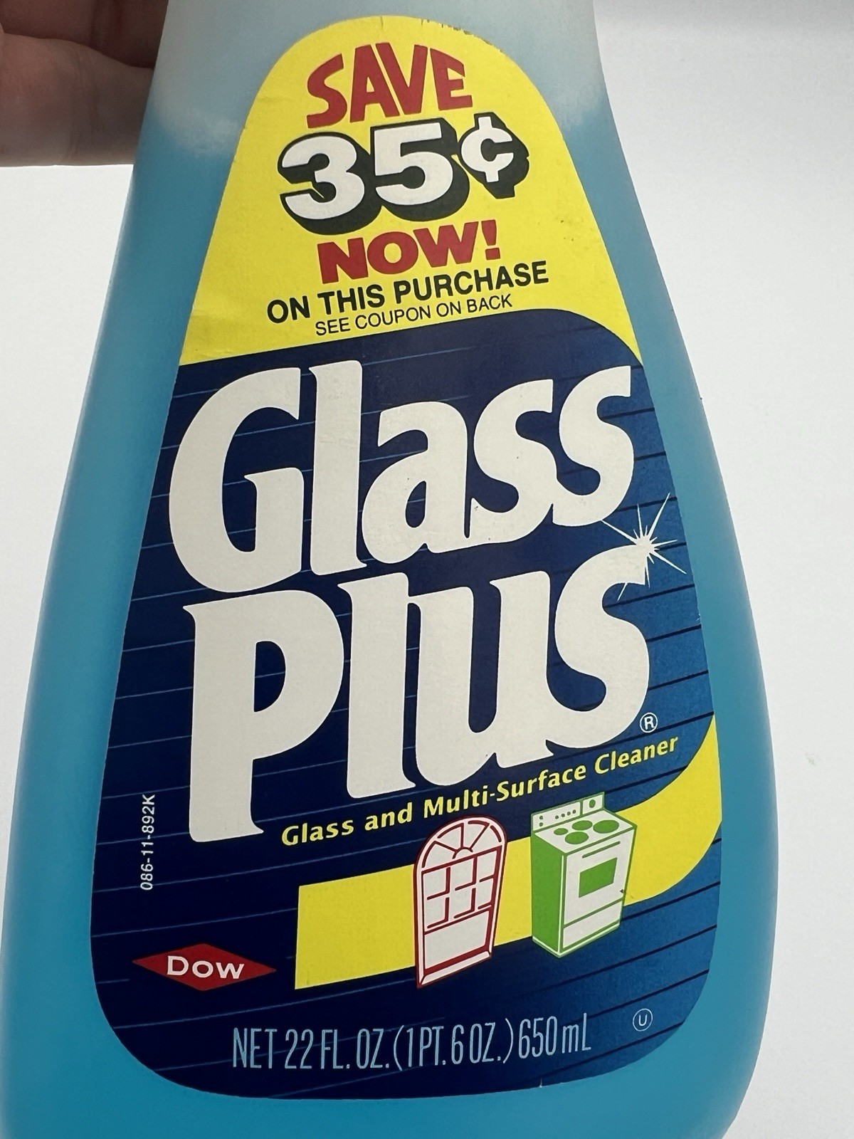 Vtg 1991 Glass Plus Glass And Multi Surface Cleaner 22 fl oz Movie TV Prop