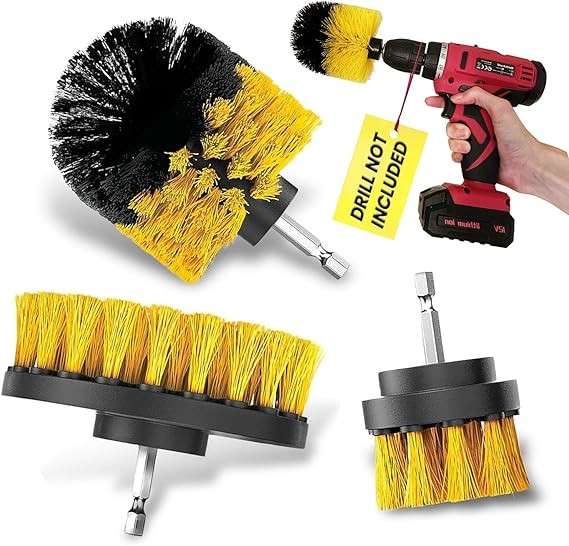Drill Brush Car Detailing Attachment Set – 3 Piece Power Scrubber Brush Kit for