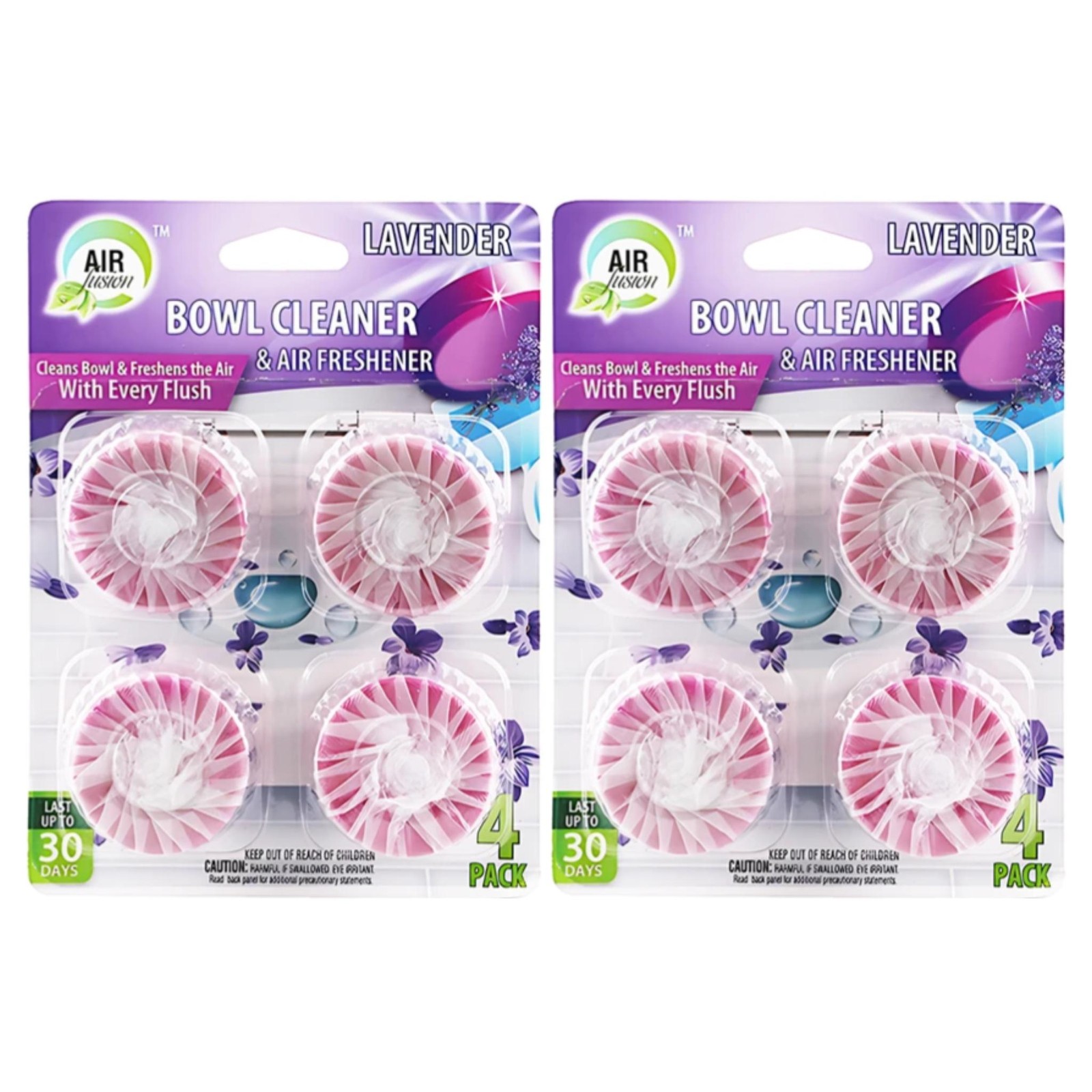 8 Count Lavender Toilet Bowl Cleaner & Air Freshener – Lasts 30 Days