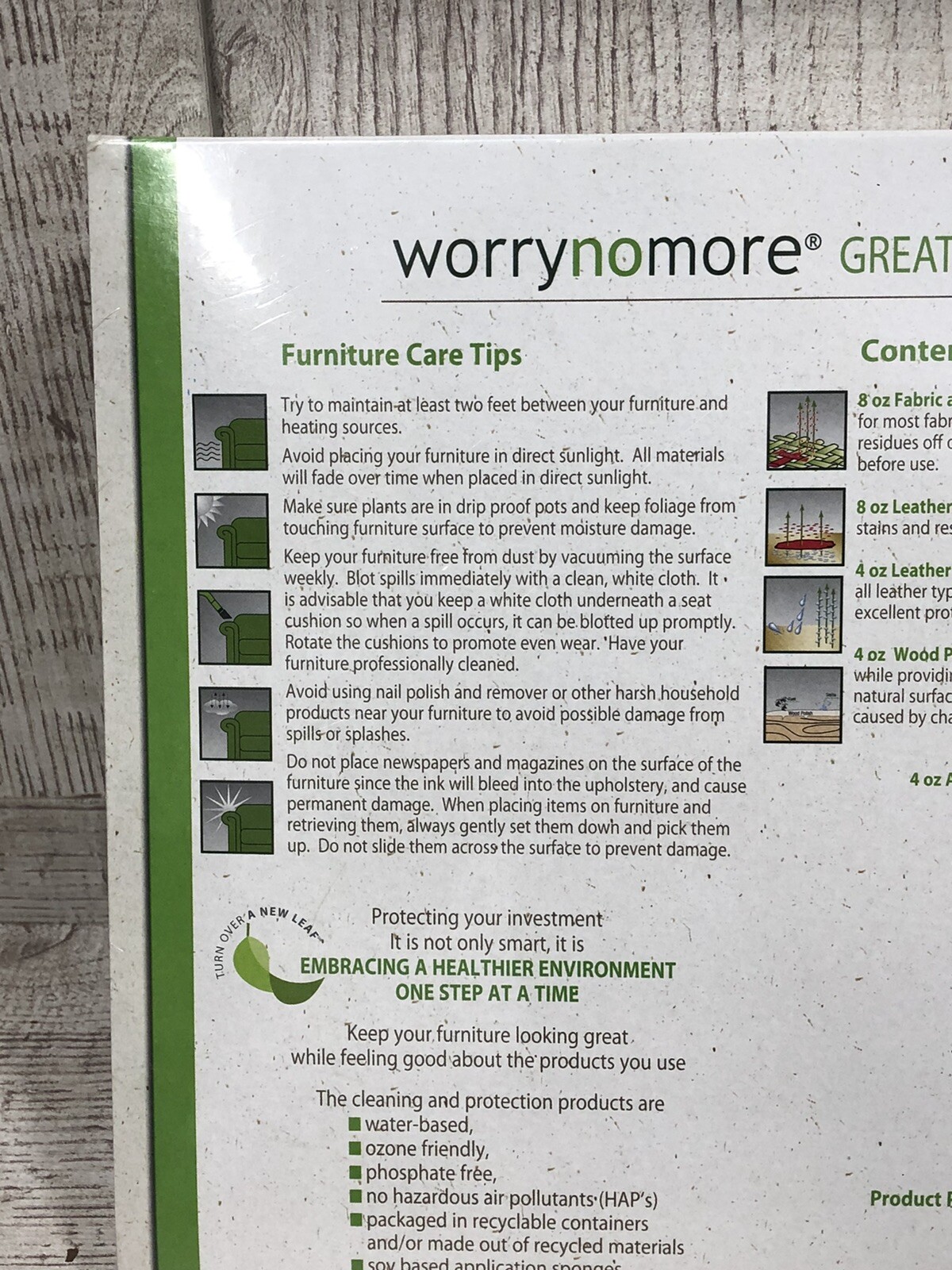Worry No More FURNITURE CLEANING KIT FABRIC LEATHER WOOD POLISH – NEW