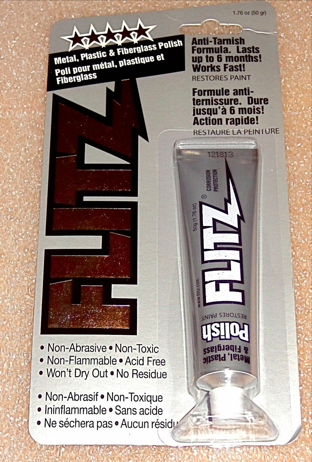 FLITZ 50 G (1.76 OZ) TUBE PROFESSIONAL POLISH W/ FLITZ POLISHING CLOTH