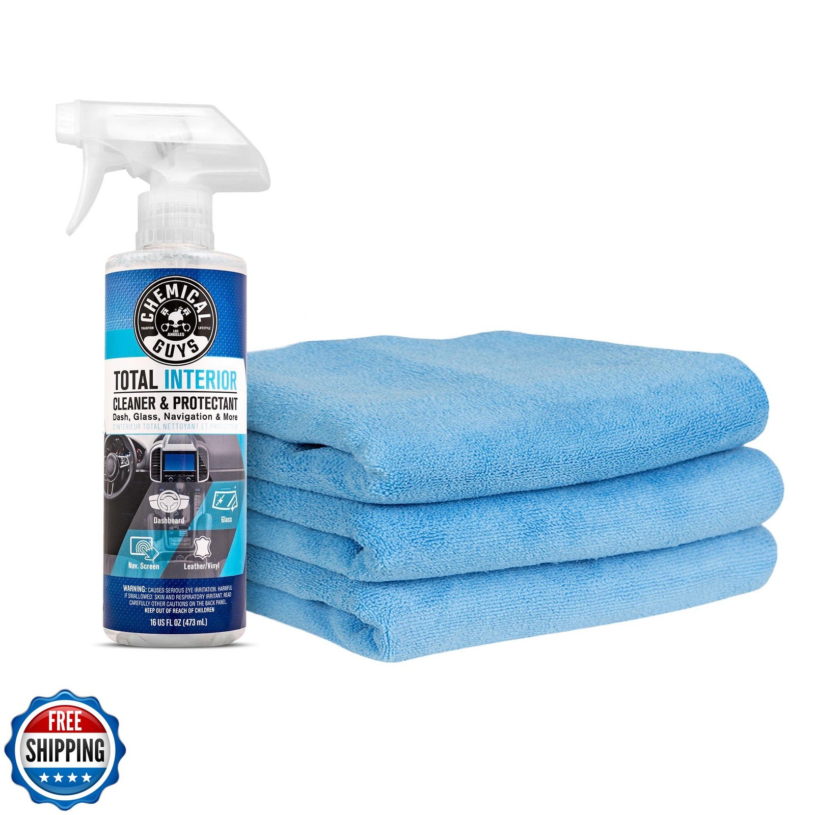Chemical Guys Total Interior Cleaner and Protectant, 16 Fl Oz + 3
