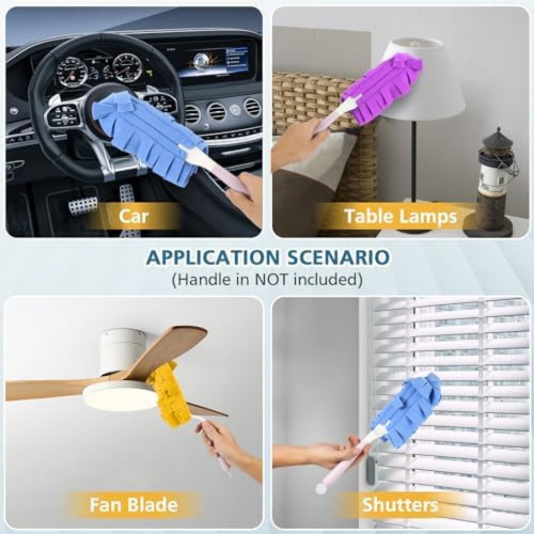 6 Pack Fleece Duster Refills 360° Reusable Duster Refills for Swiffer Washable