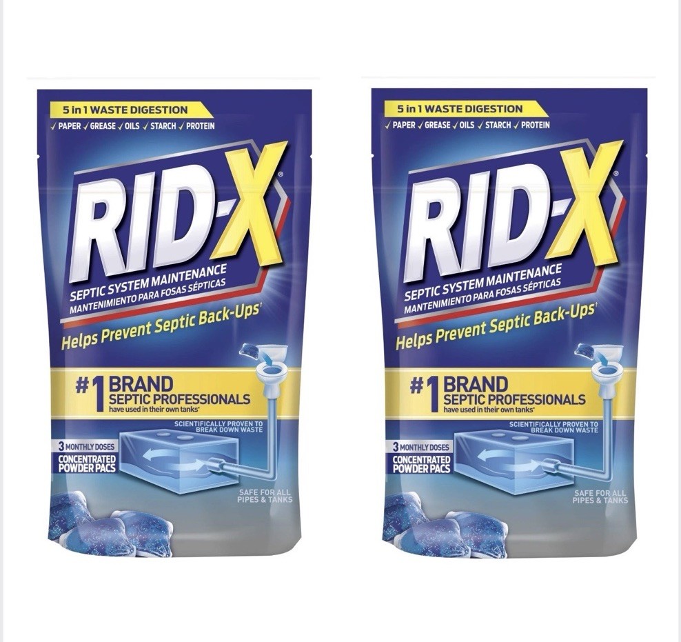 2 Pack RidX Septic Tank System Treatment, Septic Tank Treatment, 3.2 Ounce