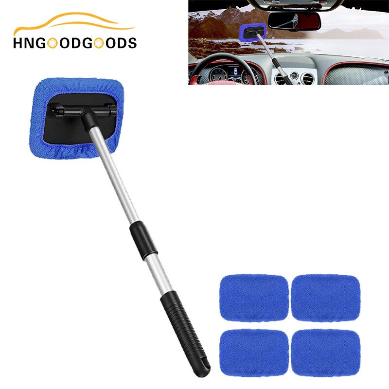Auto Car Windshield Cleaner Tool Window Cleaning Tool Extendable&Microfiber Pads