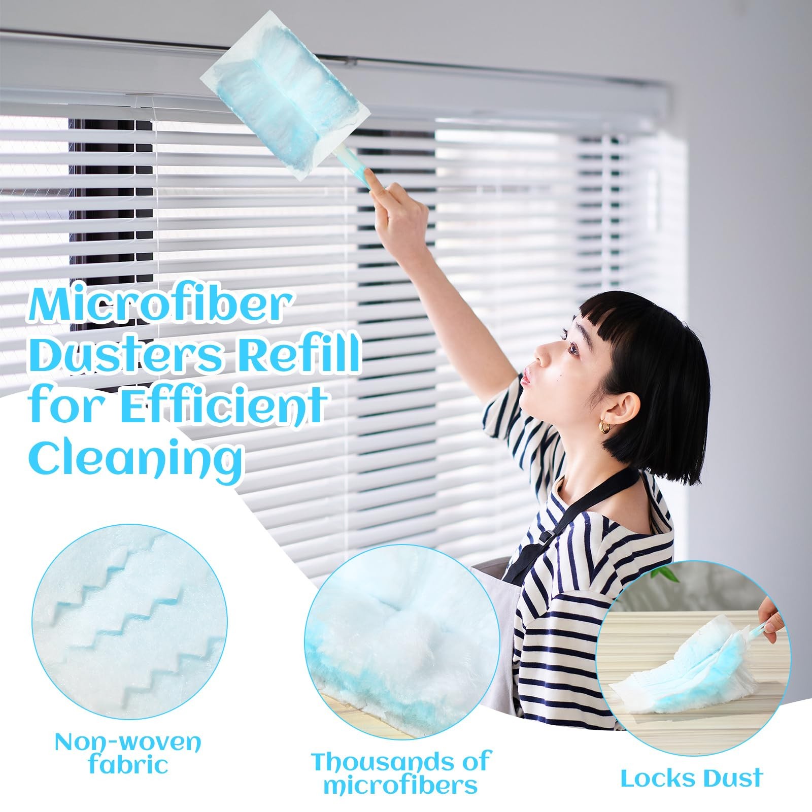 200 Pcs Disposable Dusters Refills Bulk Heavy Duty 180° Multi Surface Replace…