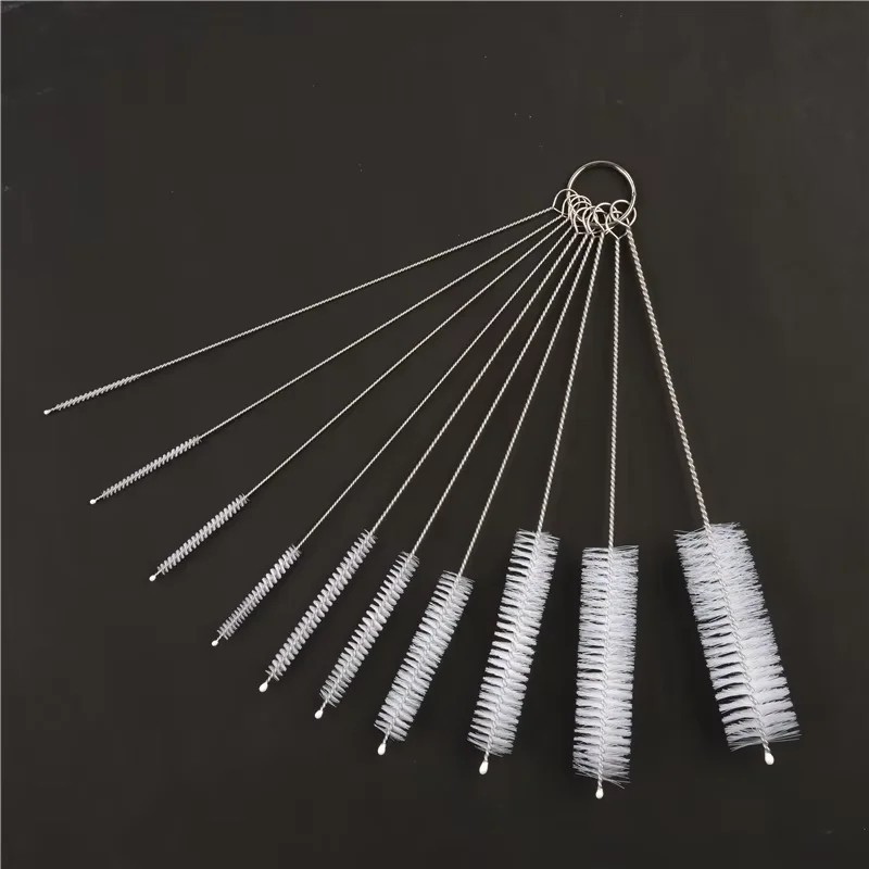 US Nylon Straw Brush Cleaner Bottle Tube Pipe Small Long Cleaning 10Pcs Set