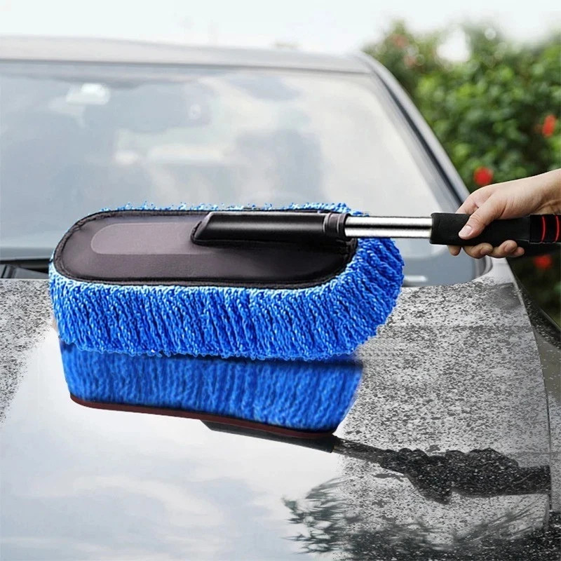 Car Cleaning Duster Microfiber Large Home Wax Treated Plastic Handle Brush