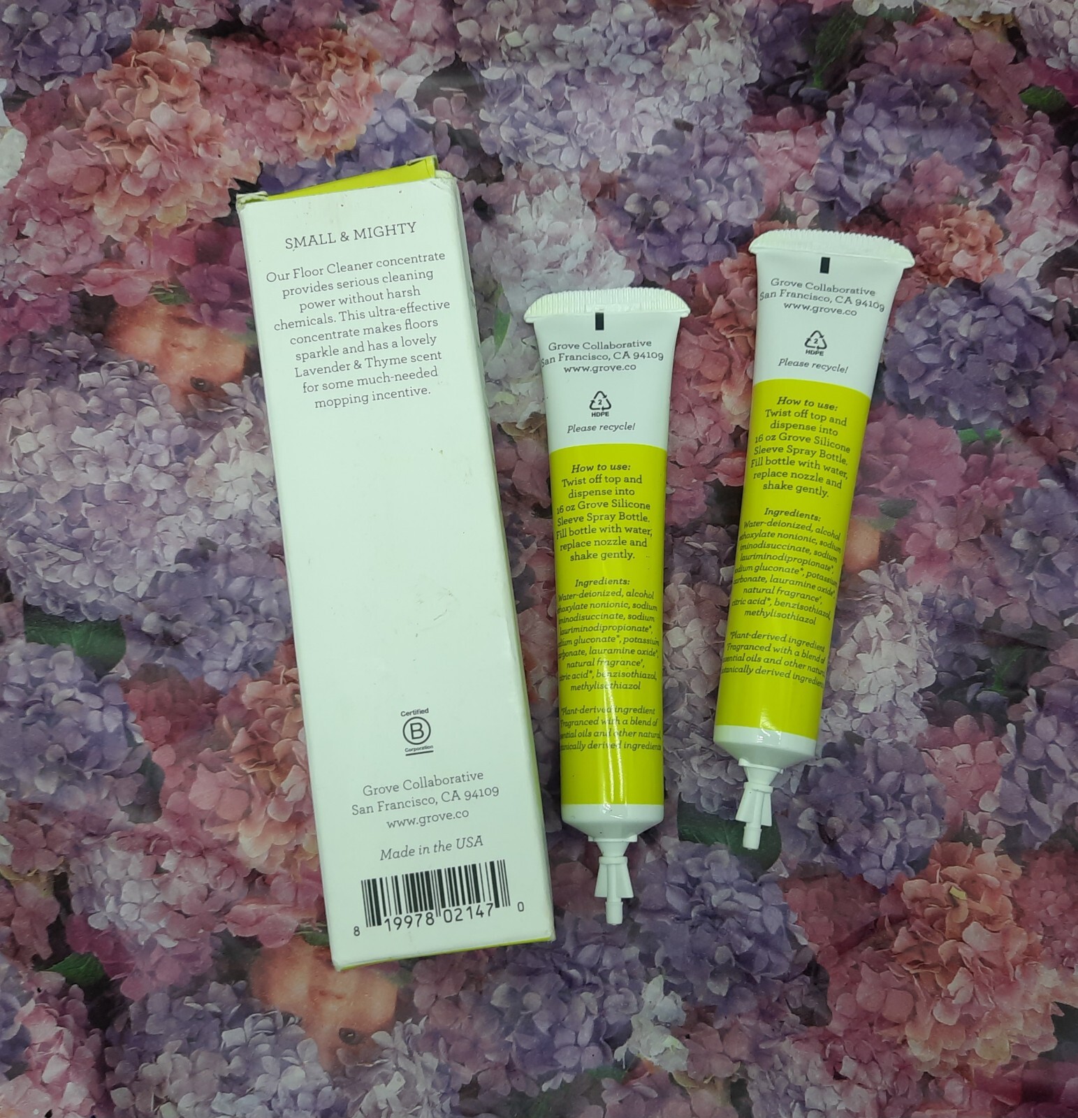 Grove Co Lavender & Thyme Floor Cleaner All Purpose Cleaner Concentrate 1 Oz NIB