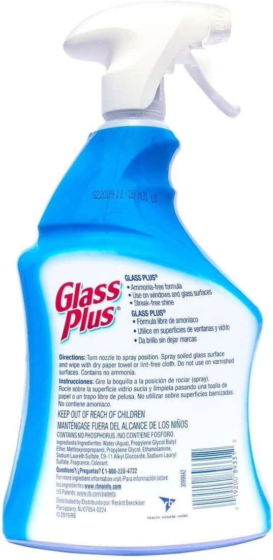 Streak Free Glass Cleaner, 32 Oz with Spring Waterfall Scent for All Surfaces