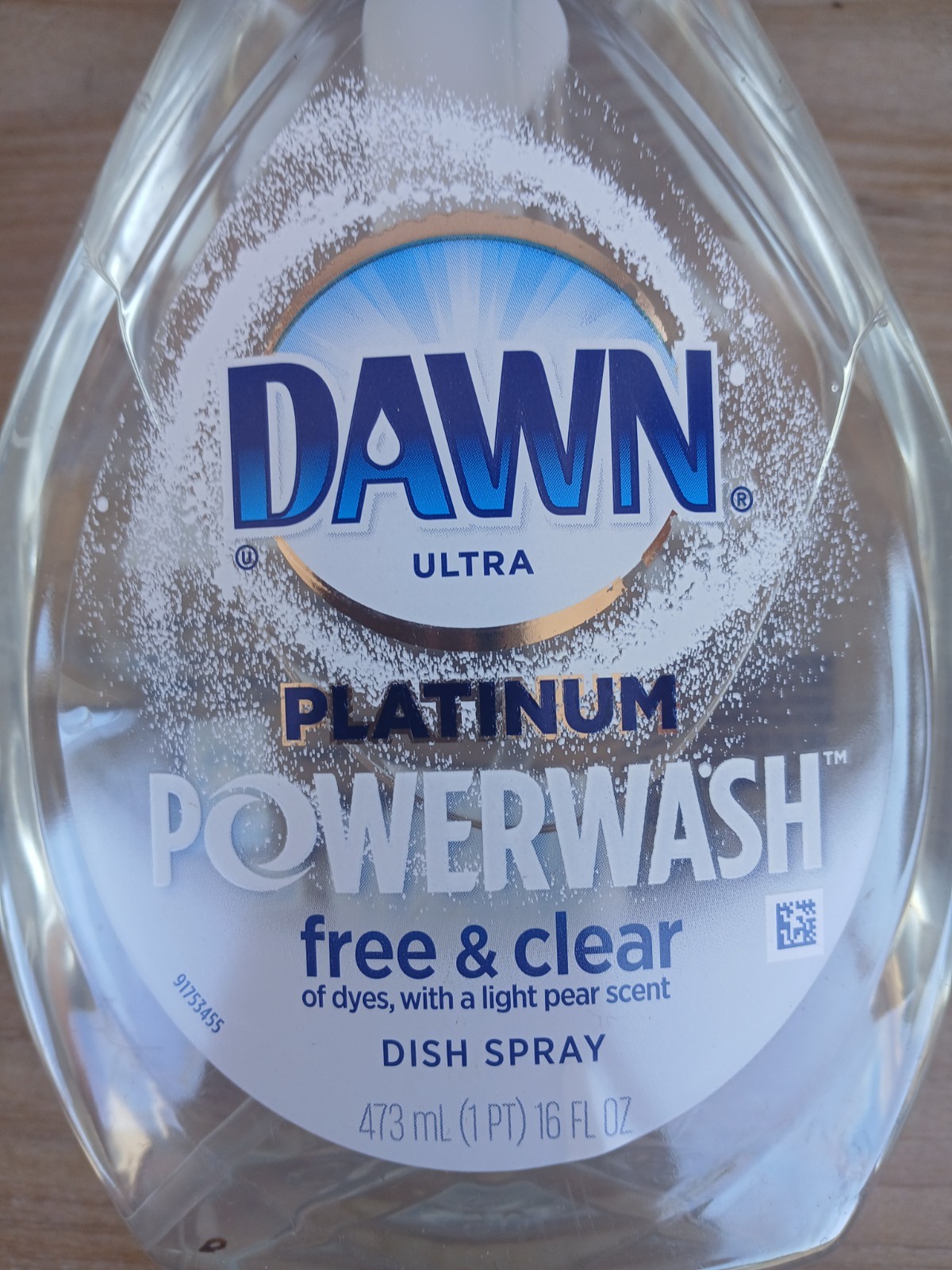Platinum Powerwash Dish Spray, Dish Soap, Free&clear Bundle(4pack)16oz.
