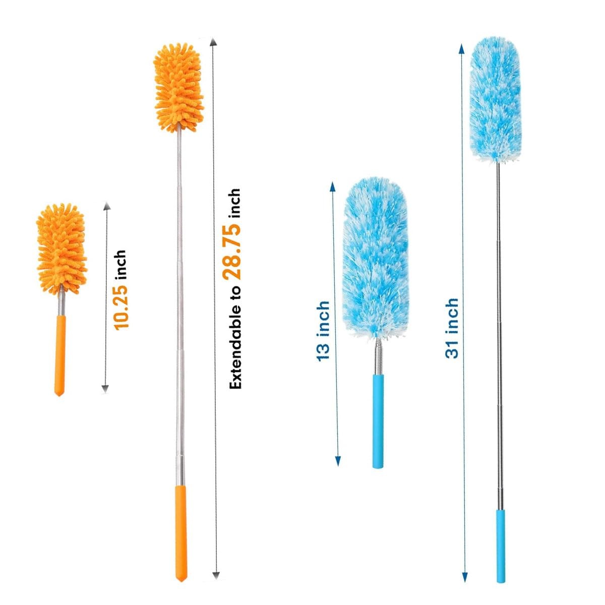 4 pcs Extendable and Washable Microfibre Feather Duster,12″ to 31″ Reachable,…