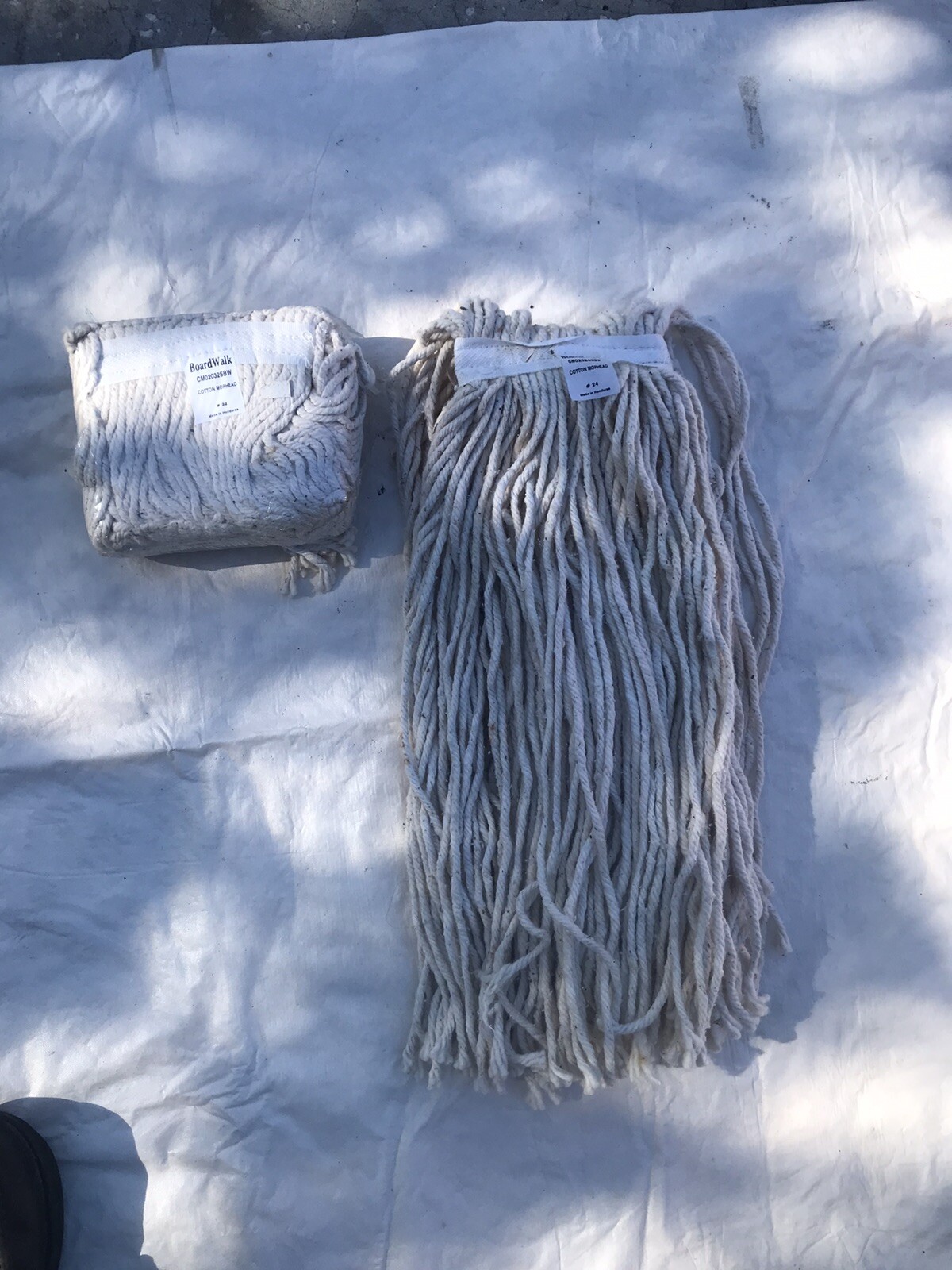 Boardwalk Cut-End Wet Cotton Mop Head No. 32 & No. 24 White 2 Lot New