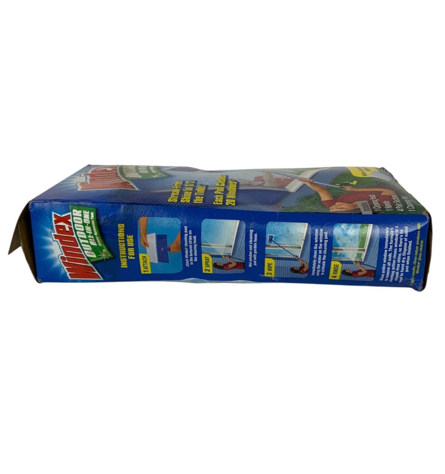 Windex Outdoor All-In-One Glass Cleaning Tool Kit With Handle Pads 2010 Open Box