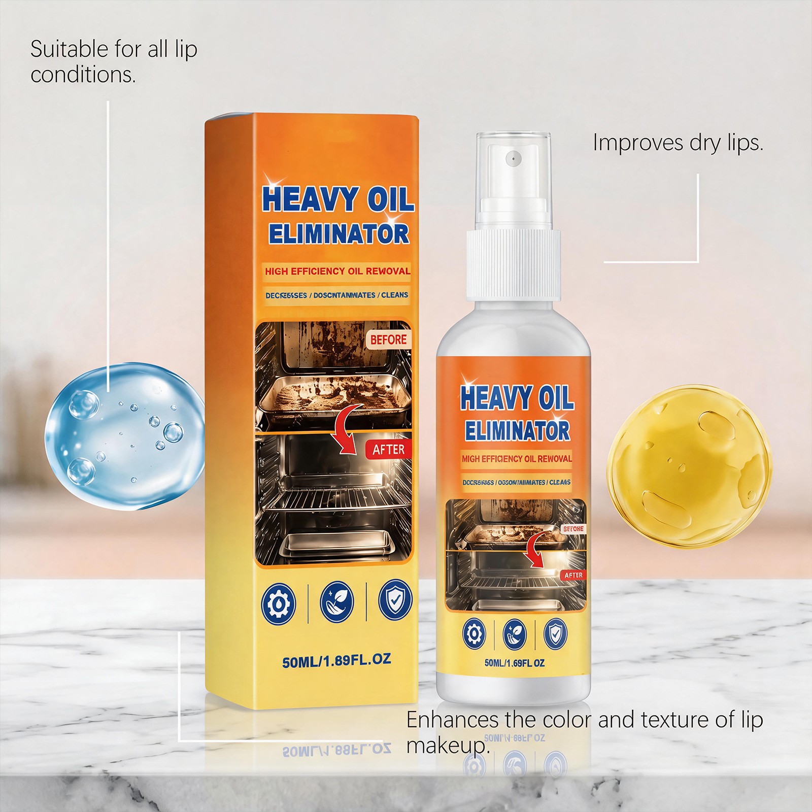 Grease BBQ Grill Cleaner Spray, Heavy Duty Kitchen Degreaser