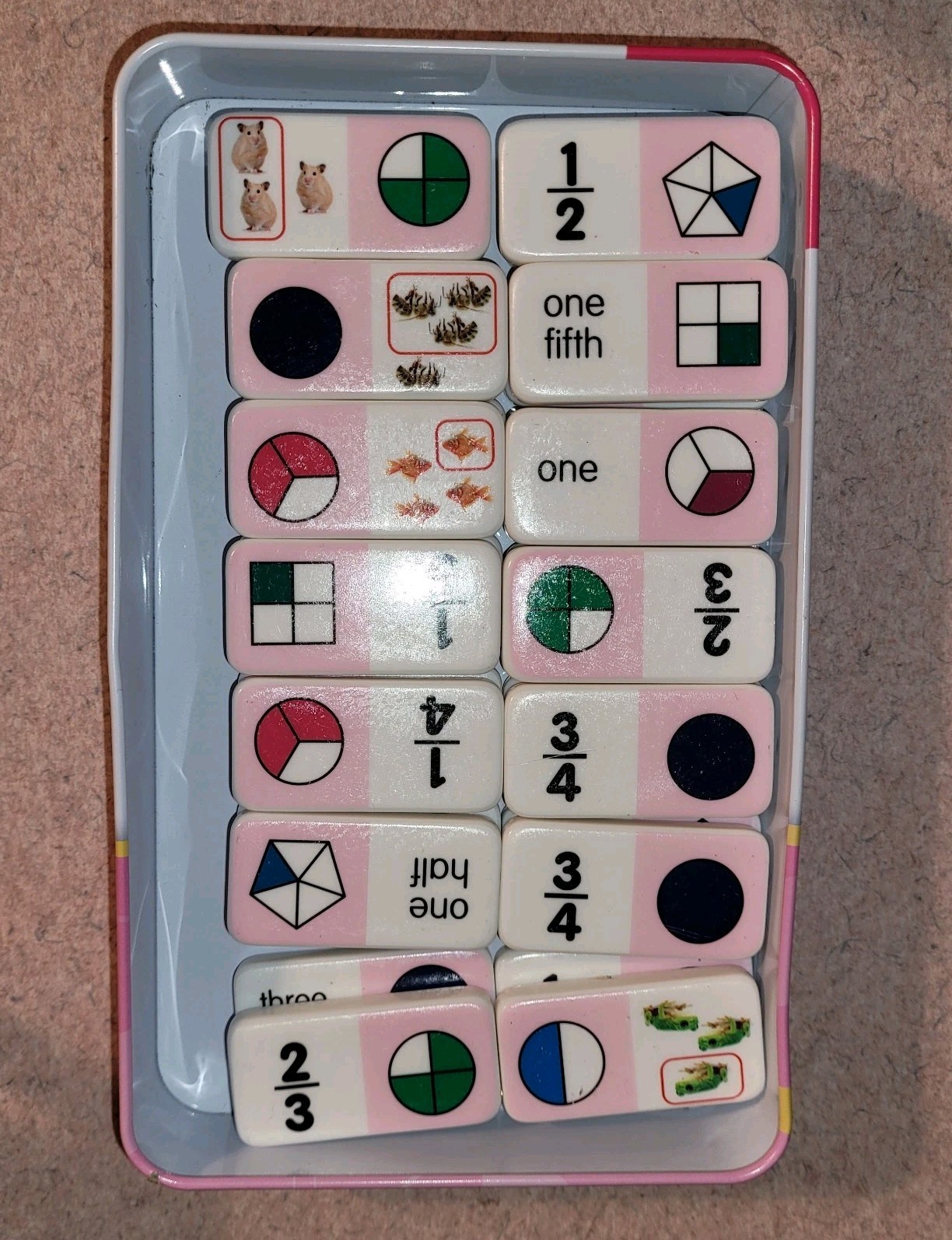 Fraction Dominoes Junior Learning Inc Ages 8 to 12 School Home Play Math Centers