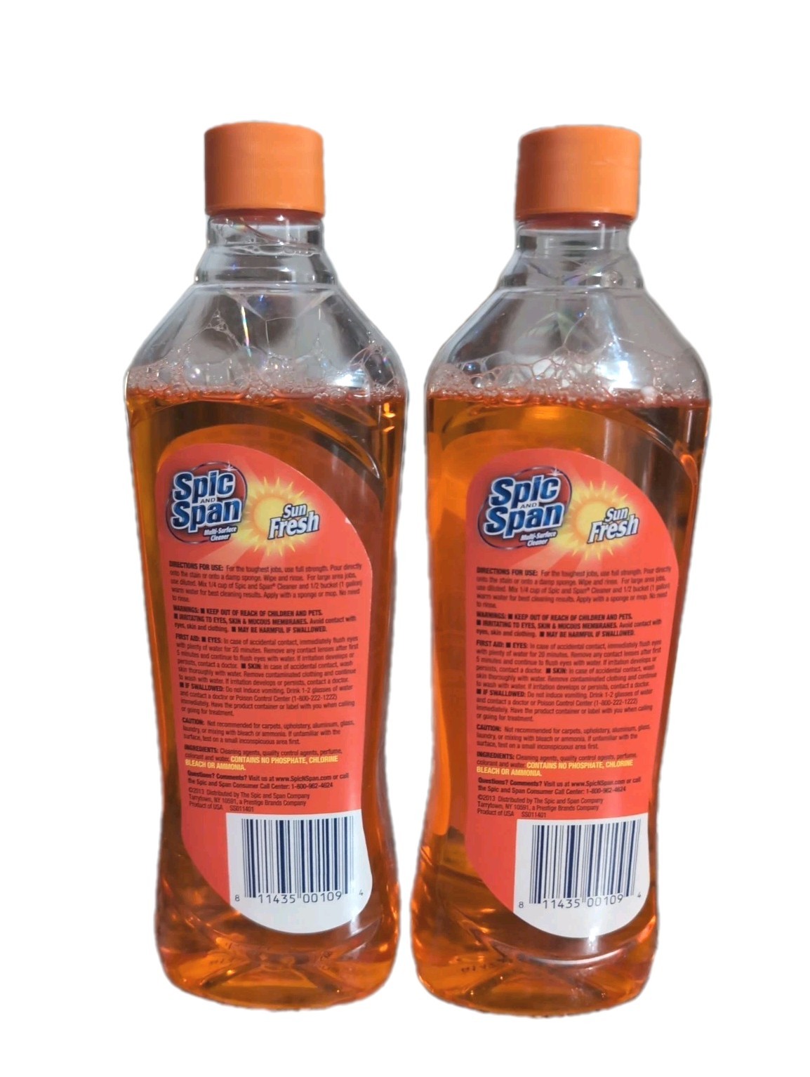 Spic And Span SUN FRESH scent (2) Multi-Surface Cleaner 20 oz each = 40 oz total