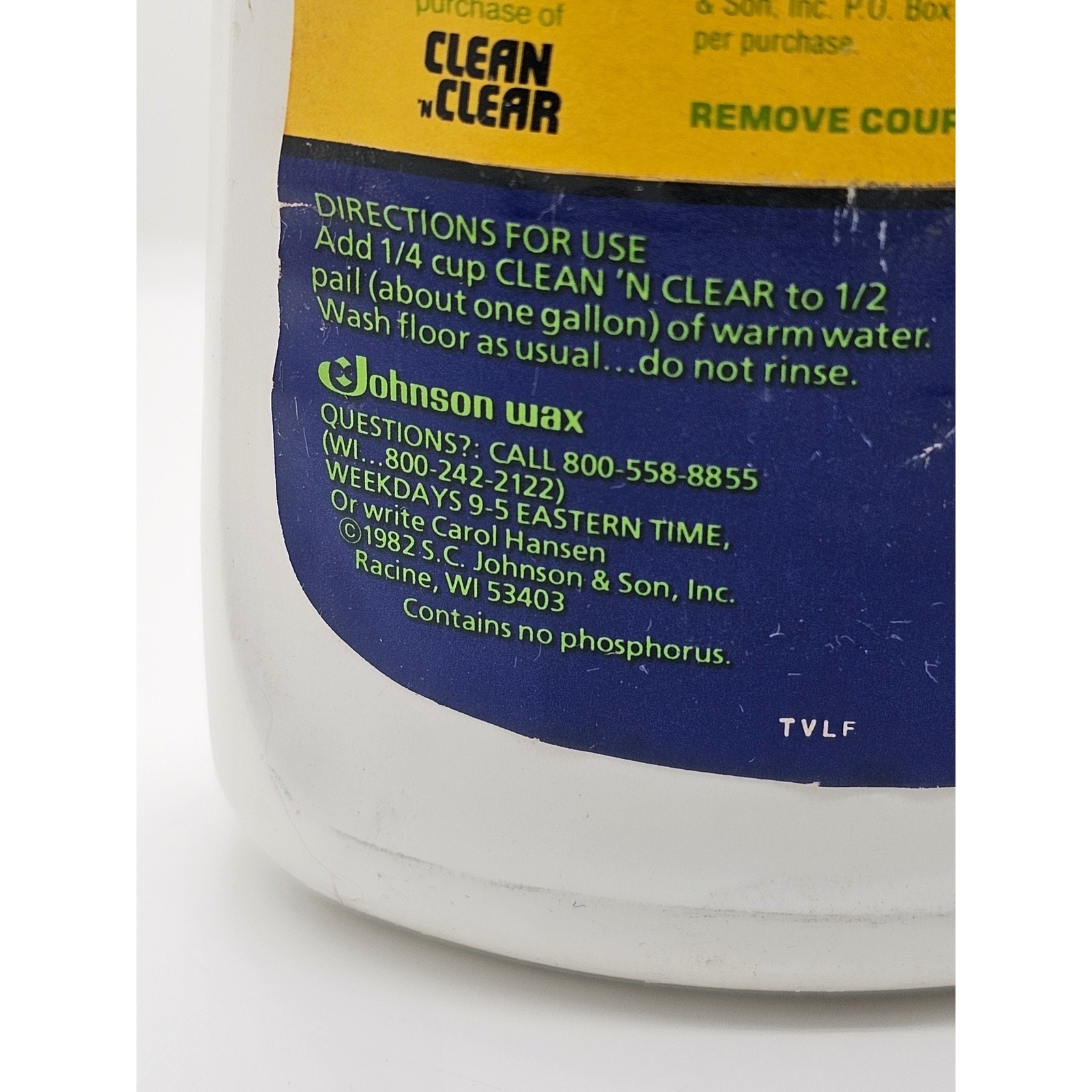 NEW Lot Of 2 Clean n Clear Cleaner for no-wax floors (1982) 28 Fl Oz