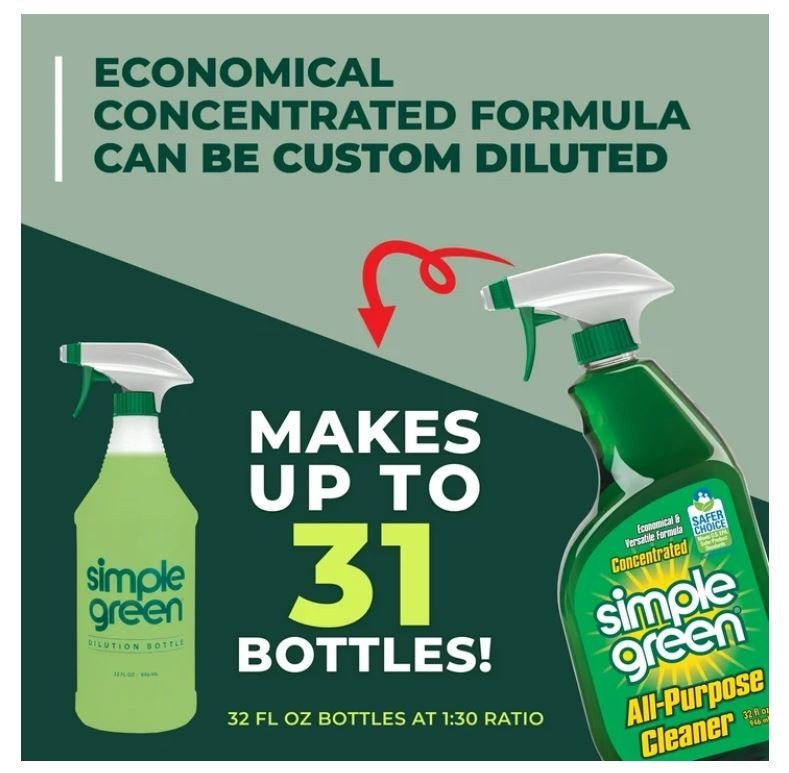Simple Green All-Purpose Cleaner Concentrated Spray Bottle, Original, 32 fl. oz