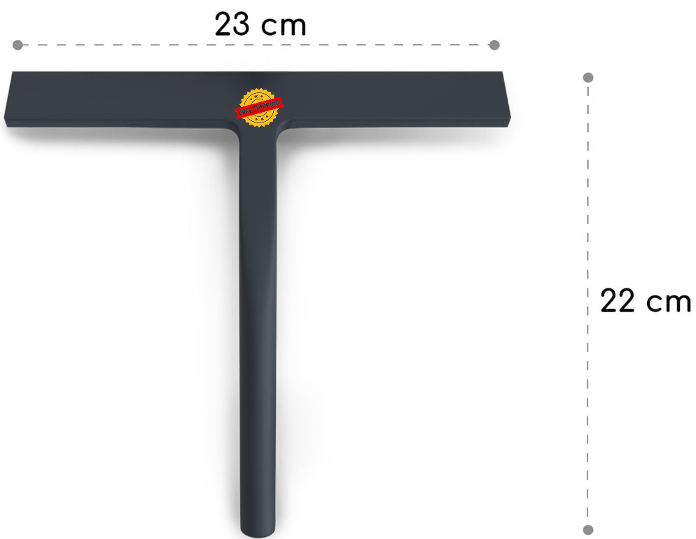 Shower Squeegee for Glass, Silicone Window Wiper, Bathroom Cleaner – Black, 9″