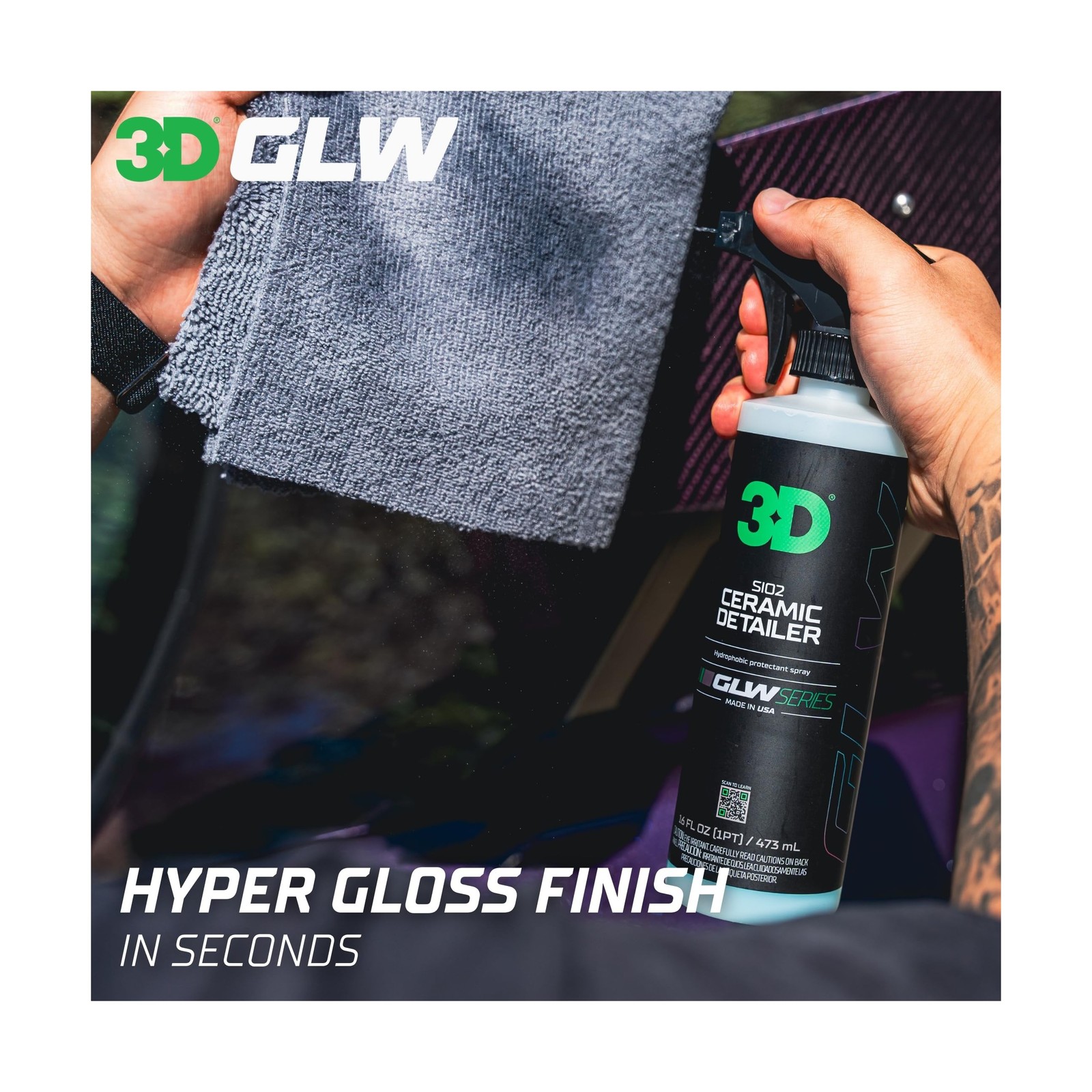 3D Ceramic Detailer, GLW Series | Hyper Gloss Finish | SiO2 Peak Hy… Fast Ship