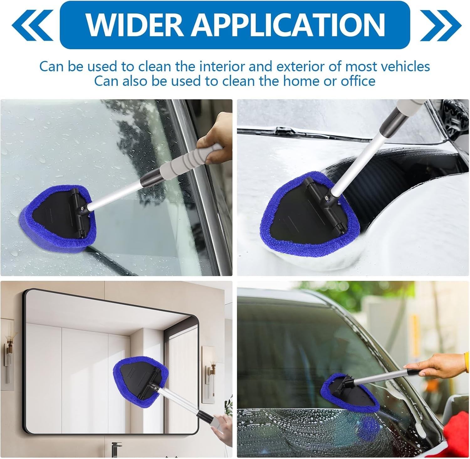 Car Windshield Cleaning Tool, Windshield Window Cleaner, Auto Wind Color: Blue