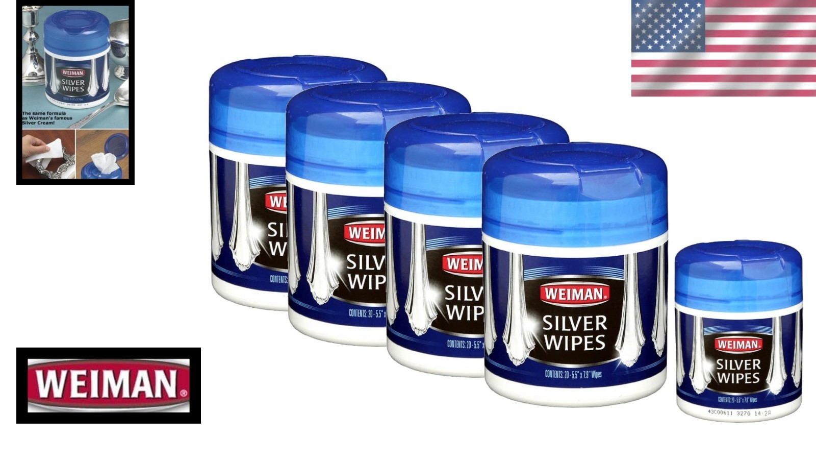 Gentle Silver Wipes 20CT – 4 Canisters, Ammonia-Free, Jewelry & Metal Care