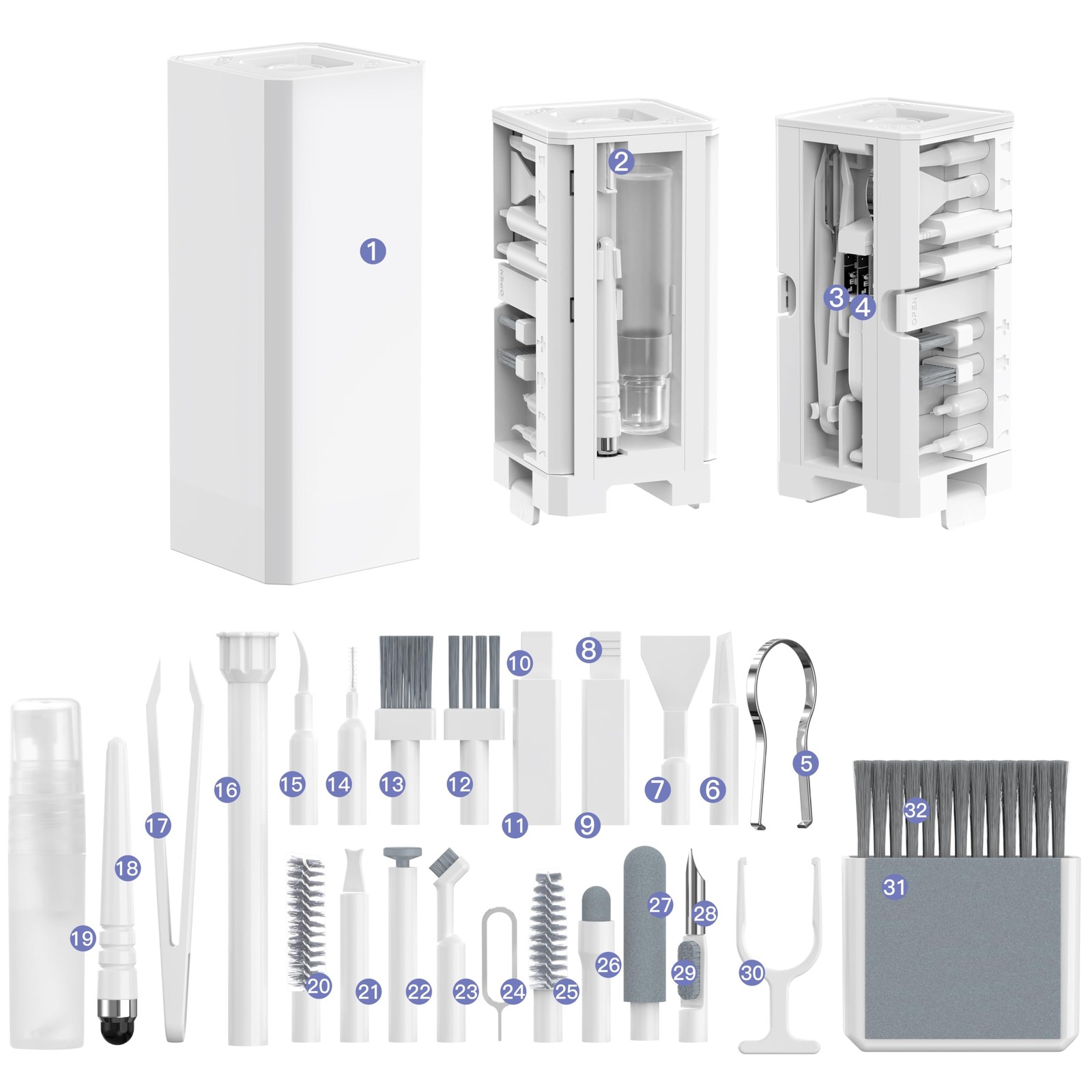 32-in-1 Multi-Functional Cleaning Kit for Electronics inlcuding Headphones,Mobil