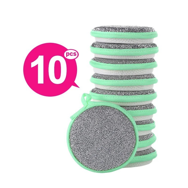 Double-Sided Scouring Pads Dish Pan Washing Sponge Kitchen Cleaning Tool