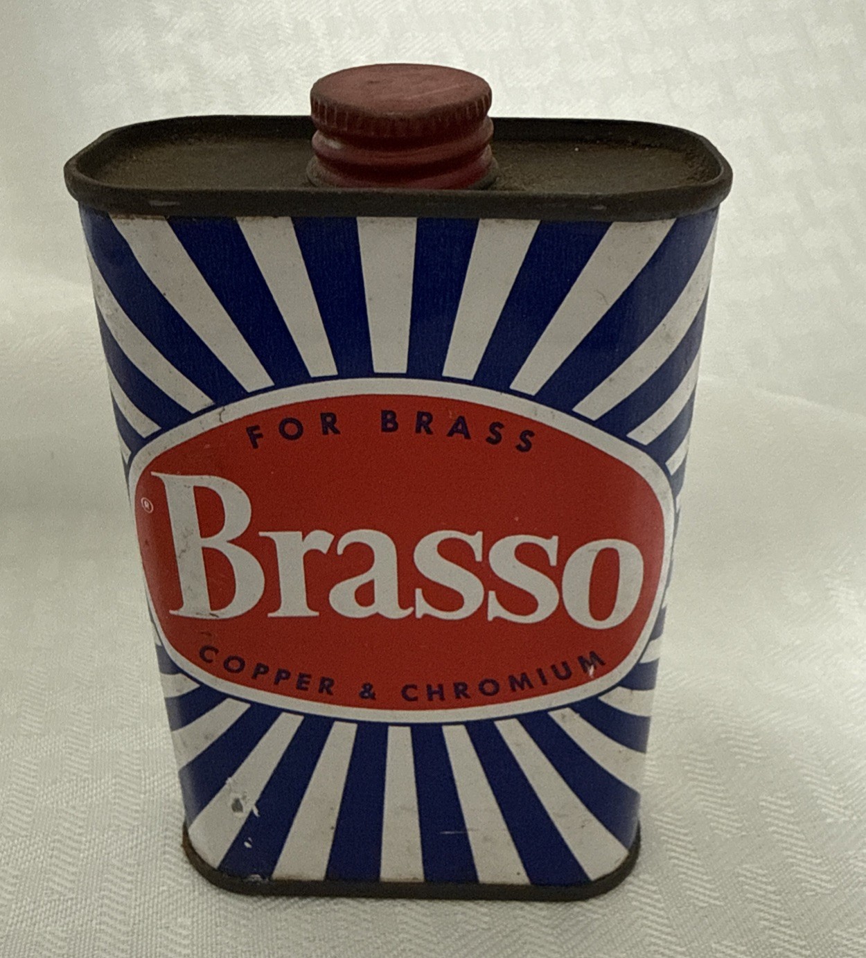 Vintage BRASSO Metal Polish 7 Fl. Oz Original Formula Tin 80% Full