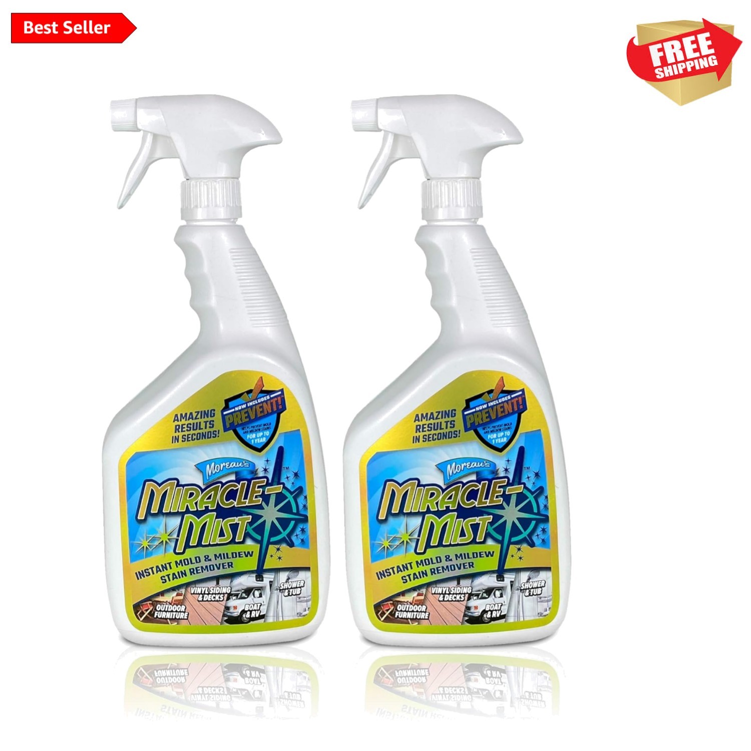 Instant Cleaner for Indoor and Outdoor Use, 32 oz | 2 Pack 64 OZ Spray