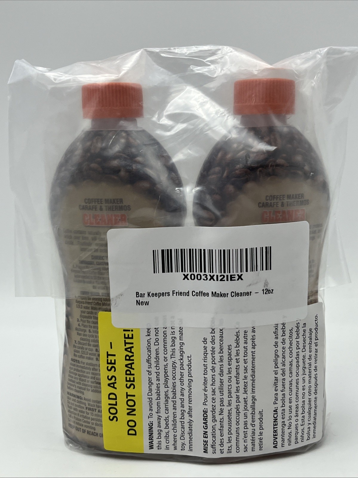 2X Bar Keepers Friend Coffee Maker Carafe & Thermos Coffee Stain Cleaner