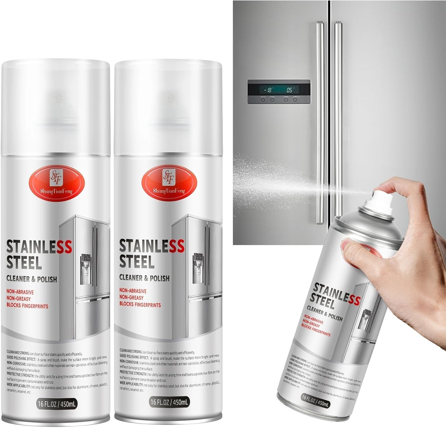 Stainless Steel Cleaner and Polish Spray, Fights Fingerprints, Leaves No Streaks